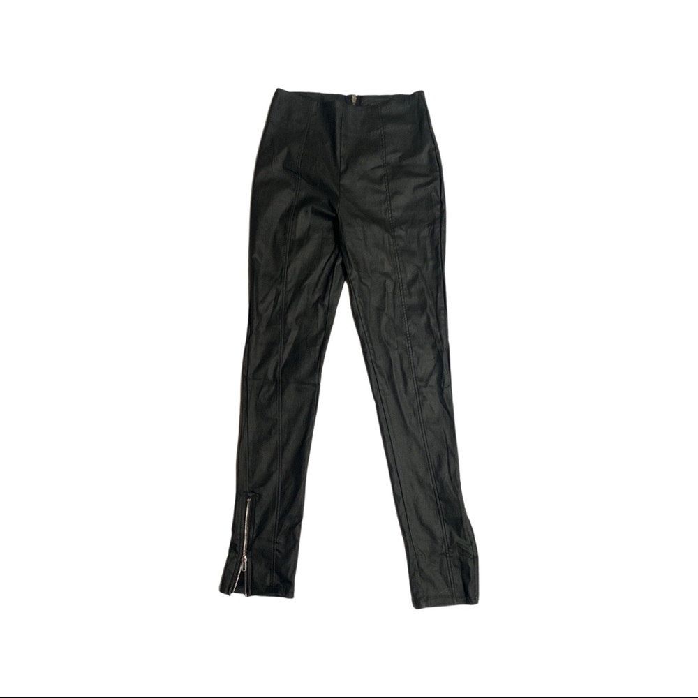 White Fox Faux Leather Pants